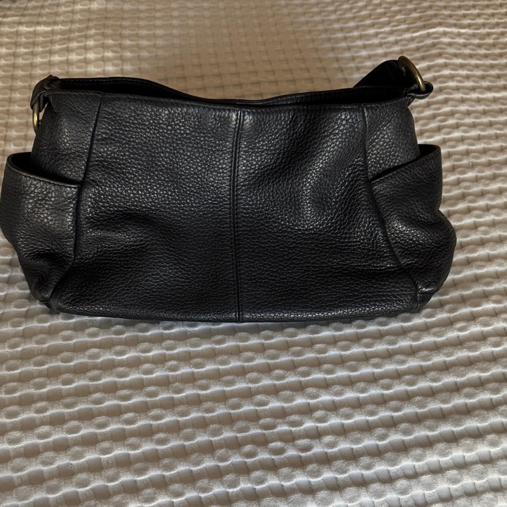 HOBO Black Textured Leather Hobo Bag